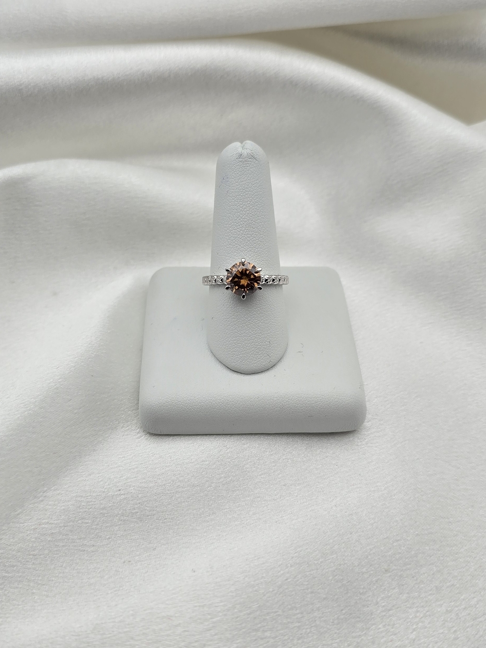 Neve Jewelry Sterling Silver 925 2ct Mocha Moissanite Luxury Ring